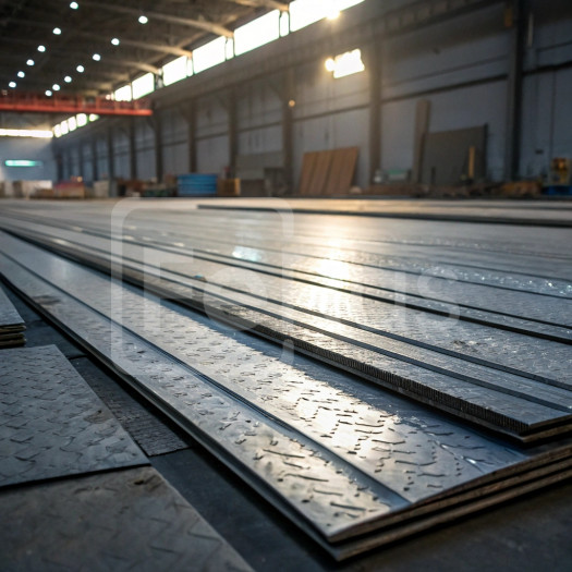 Лист рифленый чечевица нержавеющий 6 мм AISI 201 ГОСТ 8568-77 г/к