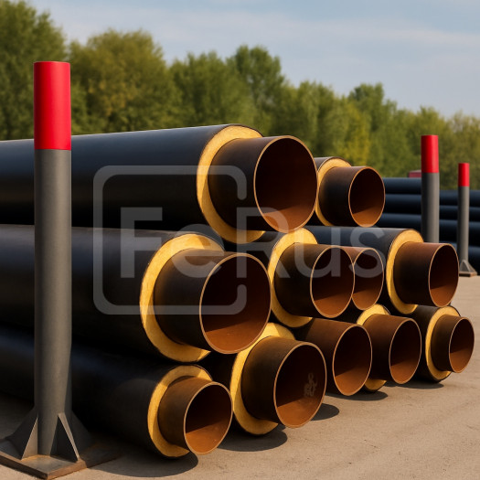 Труба ППУ полиэтиленовая оболочка 110х38х3 мм 10Г2С1 ГОСТ 30732-2006